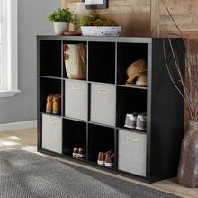 12-Cube Storage Organizer, Solid Black - 黑色 - 查看 2