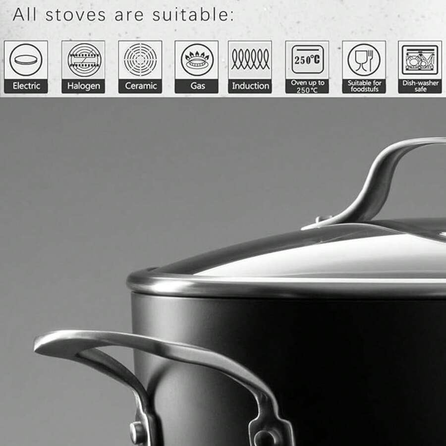 Classic HardAnodized Nonstick Cookware Set, 8Piece Pots And Pans Set