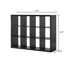 12-Cube Storage Organizer, Solid Black - 黑色 - 查看 4
