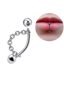 1-5pcs Stainless Steel 16G Tragus Helix Rook Piercing Jewelry With Chain, Cartilage Earrings For Women, Belly Button Ring Vertical Labret Lip Piercing Jewelry Eyebrow Piercings