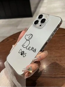狗狗打孔高透线描小狗彩绘防摔软手机壳兼容Iphone Galaxy Redmi 8 Redmi系列防摔手机壳 - 彩色 - 查看 5