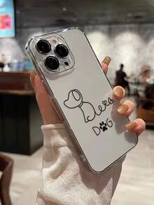 狗狗打孔高透线描小狗彩绘防摔软手机壳兼容Iphone Galaxy Redmi 8 Redmi系列防摔手机壳 - 彩色 - 查看 2