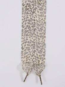1 Pair Fashion Leopard Print Shoelaces, Soft Satin Ribbon Laces Suitable For Casual Shoes, Sneakers, Girls, 2.5cm Wide (5 Color Choices) - Multicolor - View 5