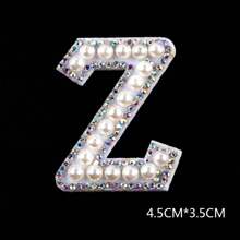 1 pièce 26 pièces autocollant en tissu avec alphabet de perles avec dos adhésif, livraison aléatoire, autocollant de décoration DIY avec perle, autocollant en tissu de lettre