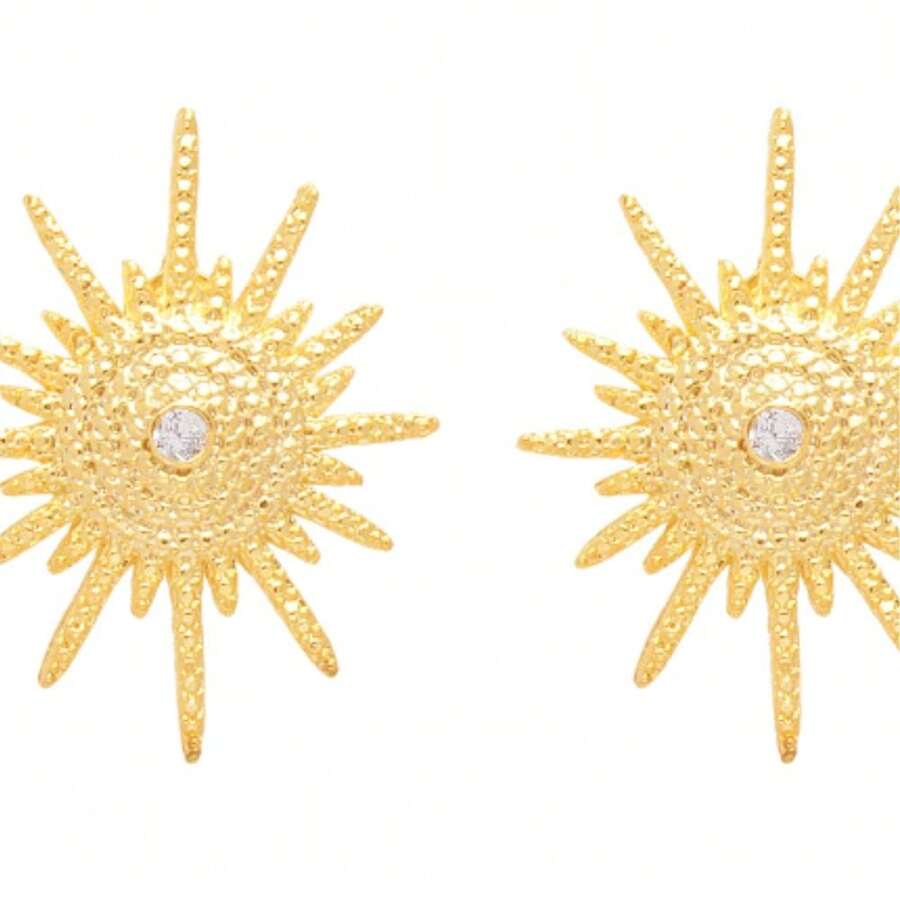 Star Earring With Zirconia 18k Gold Plated - 金色 - 查看 1