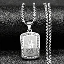 男士天主教耶稣吊坠项链不锈钢金色/银色水钻神圣基督教链式珠宝圣诞新年情人节节日礼物 - 項鍊 - 查看 8