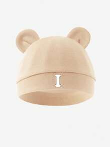 1 st bomull 26 bokstäver tryckt baby hatt, mjuk och varm för nyfödda pojkar och flickor daglig användning under alla årstider. - Aprikos - Visa 23