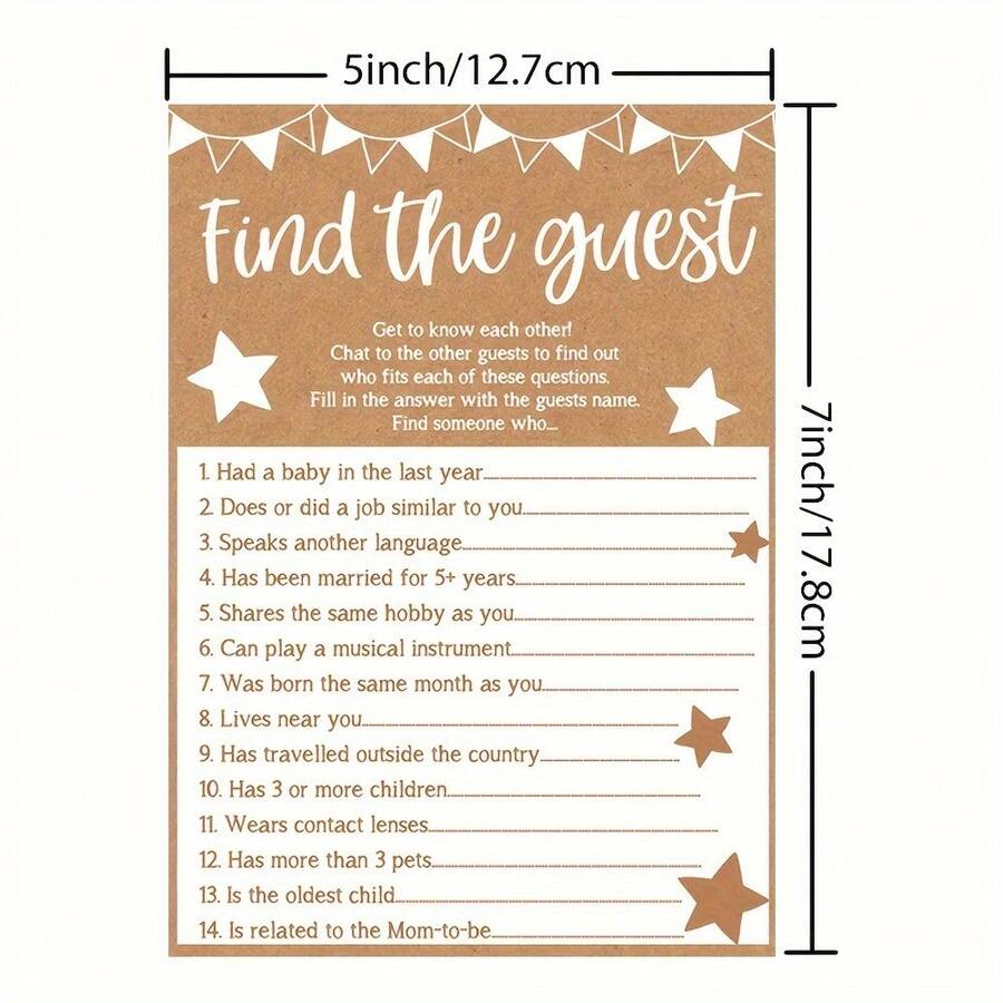 Baby Shower Game Cards, Set Of 30 Cards, Baby Shower Ideas, Baby Shower