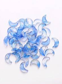 10pcs/set Casual Glass Moon Shaped DIY Bead For Women For DIY Jewelry Making