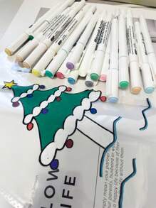 24 piezas Bolígrafos de pintura acrílica Morandi con punta de pincel suave, marcadores de caligrafía pastel para lettering, elaboración de tarjetas, pintura de rocas, madera, tela, lienzo, cerámica, vidrio, manualidades DIY, útiles escolares y para niños