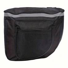 25L Bicycle Saddle Bag, Bicycle Backpack Bag With Reflective Decor, Adjustable Hook Bicycle Bag, Waterproof Mountain Road Bicycle Rack Rear Seat Back Pannier Trunk Bags (Black)