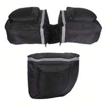 25L Bicycle Saddle Bag, Bicycle Backpack Bag With Reflective Decor, Adjustable Hook Bicycle Bag, Waterproof Mountain Road Bicycle Rack Rear Seat Back Pannier Trunk Bags (Black)