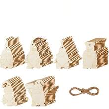 30 đồ trang trí treo hình chú lùn bằng gỗ chưa hoàn thiện có dây, dùng để tự sơn trang trí nhà Giáng sinh - Màu be - Xem 4