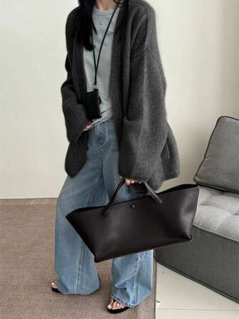 2025秋冬新款女士休闲针织开衫毛衣，舒适保暖