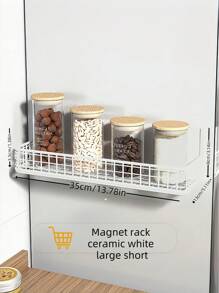 1 pezzo Porta spezie magnetico, adatto per frigorifero e forno, contenitore portaspezie in ceramica bianca per frigorifero, porta spezie magnetico per frigorifero, rastrelliera magnetica per organizzatore da cucina, rastrelliera salva spazio per frigorifero - ceramica bianca - Visualizzare 8