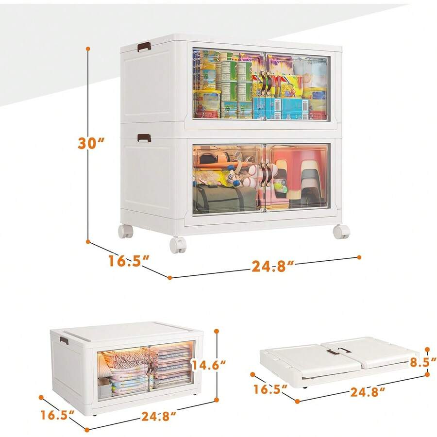 52 GAL Storage Bins With Lids Stackable Storage Bins With Wheels