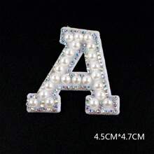 1 pièce 26 pièces autocollant en tissu avec alphabet de perles avec dos adhésif, livraison aléatoire, autocollant de décoration DIY avec perle, autocollant en tissu de lettre