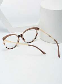 1 Piece Women Cat Eye Frame Glasses With Clear Lens Anti-Glare Blue Light Blocking Christmas - 彩色 - 查看 7