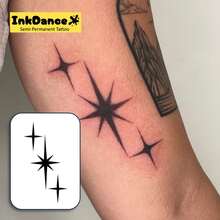 1 Set "Spark" Revolutionary Tech Tattoo, Semi-Permanent Tattoo, Temporary Tattoo, Galaxy Realistic Tattoo, Waterproof, Realistic Tattoo Effect, Plant-Based Tattoo, InkDance Durable And Realistic, X124 - Black - View 2