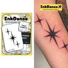 1 Set "Spark" Revolutionary Tech Tattoo, Semi-Permanent Tattoo, Temporary Tattoo, Galaxy Realistic Tattoo, Waterproof, Realistic Tattoo Effect, Plant-Based Tattoo, InkDance Durable And Realistic, X124 - Black - View 1