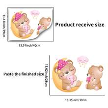 1 miếng dán tường hình chú gấu hồng, miếng dán trang trí ấm áp sáng tạo, thích hợp cho phòng ngủ, phòng khách, trang trí lớp học - Nhiều màu - Xem 4
