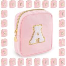1PC Academy Style Nylon Towel Embroidered Letter Makeup Bag Valentine's Day Gift Indoor Toilet Bag Lipstick Cosmetics Travel Vacation Storage Bag Key Card Miscellaneous Storage Change Bag Makeup Organizer Makeup Storage Bag Mini Pouch Travel Small Makeup Case Accessories Make Up Holder Brush Bag Make Up Container Cosmetic Bag Travel Essentials Ladies Accessories Travelling Stuff Makeup Bags Makeup Pouch Make Up Pouch
