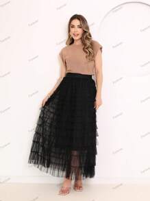 Skirt - 黑色 - 查看 1