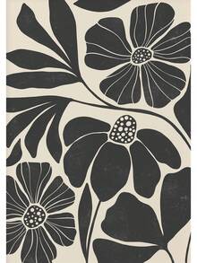 1pc Mid Century Neutral Beige Black Abstract Plant Botanical Flower Poster In Canvas Tranh Tường Hình Ảnh Cho Phòng Trang Trí Nội Thất Không Có Khung - Nhiều màu - Xem 15