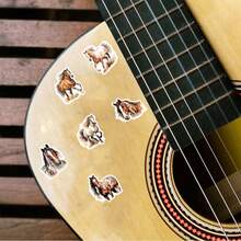 50 张/包草原马图案贴纸标签，可爱卡通创意美学标签，适用于剪贴簿、信封、吉他、乐器、圣诞节、青少年派对、奖励、激励 - 黑色 - 查看 7