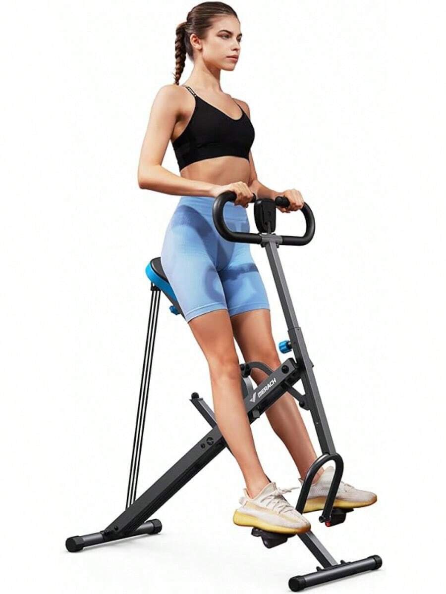 Squat Machine, 2 In 1 Squat Rowing Machine, Easy Setup & Foldable Exercise Equipment, Glute Trainer Machine, Glutes & Leg Home Workout Machine - Grey - View 1