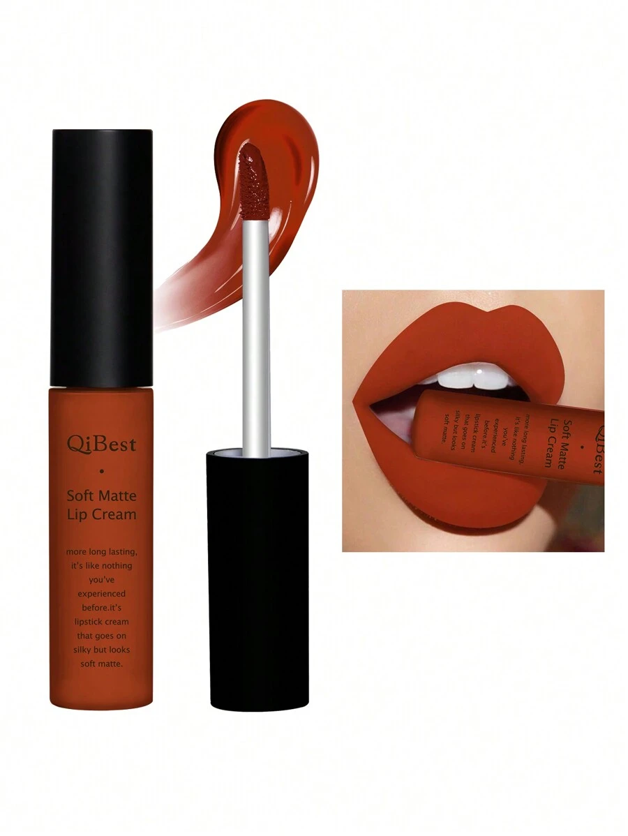 QIBEST 啞光唇膏,高度色素沉著持久穿戴不粘杯子液體口紅唇彩唇釉