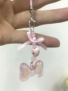 1 恶魔之眼和粉色蝴蝶结钥匙扣，经典吊饰配饰时尚包包吊坠钥匙链配饰小礼物 - 彩色 - 查看 6