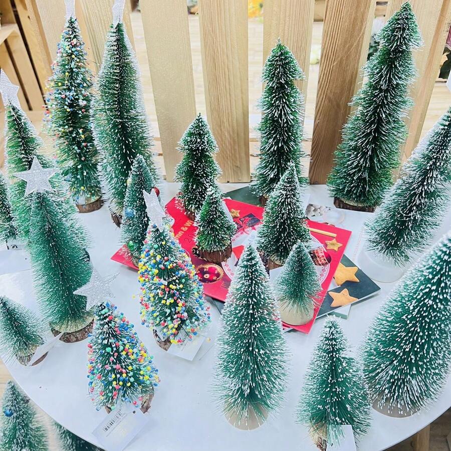 Cây thông Noel mini trang trí Giáng sinh trang trí máy tính để bàn nhà - màu xanh lá - Xem 1