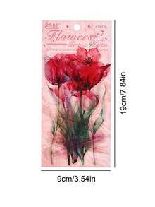 12 Sheets/Pack, Fashion Floral Pattern Stickers, Simple Design PET Waterproof Transparent Stickers, Suitable For DIY Diary Decoration Scrapbook Decoration - Beautiful Stickers That Can Be Used As Bookmarks, Handbook Gifts For Friends