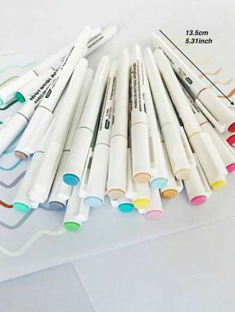 24 قلم تلوين أكريليك موراندي، فرشاة ناعمة الرأس، أقلام تسطير باستيل للتسطير والبطاقات والرسم على الأحجار والخشب والقماش والكانفاس والسيراميك والزجاج، مستلزمات فنية وحرف يدوية للأطفال والمدرسة