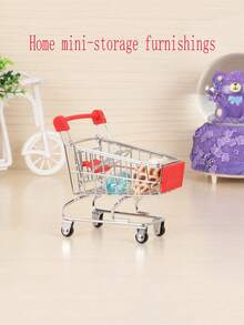 1pc Mini Kim Loại Thời Trang Sáng Tạo Siêu Thị Xe Đẩy Phụ Kiện Tổ Chức Xe Đẩy, Trẻ Em Xe Đẩy Nhỏ Để Lưu Trữ Trên Bàn Làm Việc Văn Phòng, Quà Tặng Cho Các Bà Mẹ - Nhiều màu - Xem 11