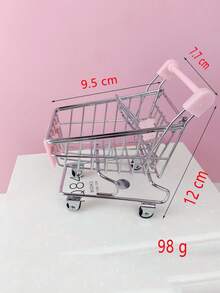 1pc Mini Kim Loại Thời Trang Sáng Tạo Siêu Thị Xe Đẩy Phụ Kiện Tổ Chức Xe Đẩy, Trẻ Em Xe Đẩy Nhỏ Để Lưu Trữ Trên Bàn Làm Việc Văn Phòng, Quà Tặng Cho Các Bà Mẹ - Nhiều màu - Xem 9