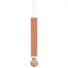 1pc Baby Fashionable Plaid Pacifier Chain And Beechwood Triple Pacifier Clip, Suitable For Daily Use