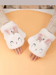 1 par de guantes sin dedos cálidos y sólidos de estilo de moda para mujer, multifunción, aptos para otoño/invierno, oficina, estudiantes, escritura, para mantener las manos calientes todos los días