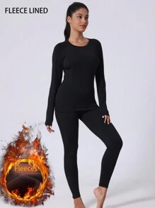Long Johns Thermal Underwear For Women Thermal Lined Base Layer Pajama Set Cold Weather Winter Gym Exercise Outdoor Sports Running Skiing Basketball Riding Hunting Base Thermal Suit Thermal Underwear Top Pants Suit