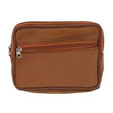 CTM Women's Cowhide Leather Zipper Coin Purse - 卡其色 - 查看 1