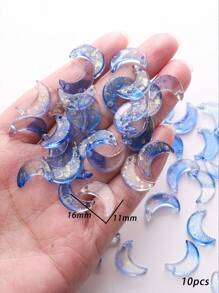 10pcs/set Casual Glass Moon Shaped DIY Bead For Women For DIY Jewelry Making