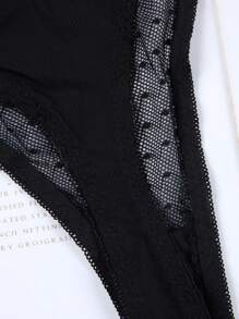 4 件装女士性感蕾丝丁字裤低腰舒适女士内衣透气无缝三角简约爱心内裤 - 彩色 - 查看 5