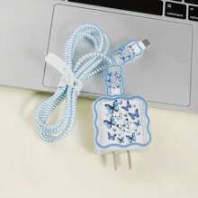 Bộ 5 miếng bảo vệ cáp hình trái tim/bướm/ngôi sao/tay cầm chơi game, tương thích với Apple IPhone, ngăn cáp bị đứt và phù hợp với bộ sạc 18-20W - Nhiều màu - Xem 3