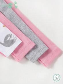 4 peças/conjunto de macacão de manga comprida para bebê, fofo e casual