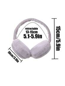 1 件纯色毛绒可折叠耳罩，适合户外佩戴 - 彩色 - 查看 6