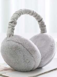 1 件纯色毛绒可折叠耳罩，适合户外佩戴 - 彩色 - 查看 3