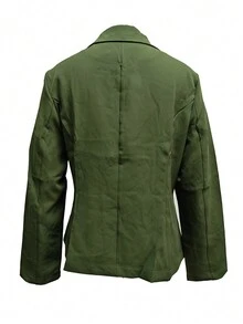 Áo khoác cardigan dài tay màu trơn đơn giản cho nữ mùa thu - xanh quân đội - Xem 2