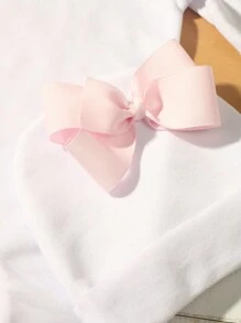 2 件套新生儿拍照服装，Hello World 字母和心形刺绣连体衣，配蝴蝶结无檐小帽，婴儿摄影服装，迎婴派对复活节礼物，适合男孩/女孩 - 彩色 - 查看 9