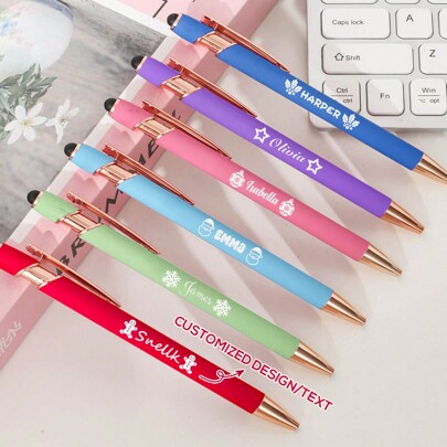 Customizable Dual-Function Stylus Pen – Personalize With Names And Festive Designs (Santa, Gingerbread Man, And More) | Ballpoint And Capacitive Touch Tip For Tablets And Smartphones | Vibrant Colors Perfect For Holiday Gifting | Unique Font Options For Personalization | Ideal For Christmas, Birthdays, And Special Occasions | Brighten Up Your Writing Experience With These Eye-Catching Pens! Teacher Gift ,Charming Patterns